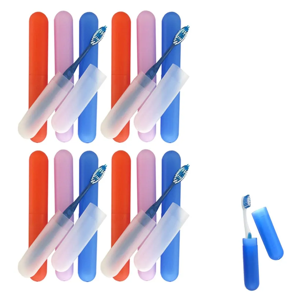 16 Toothbrush Case Travel Cover Breathable Portable Holder Plastic Family Home