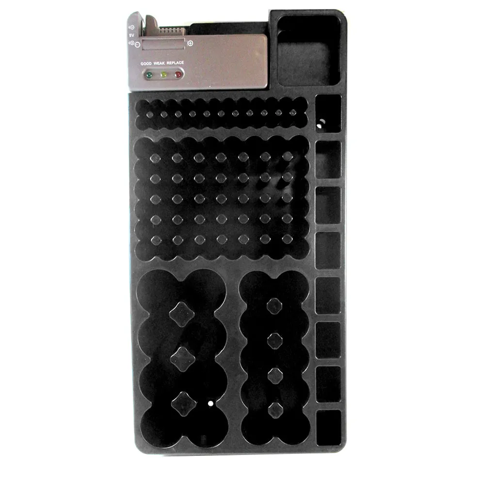 2 x Battery Storage Organizers Removable Tester Storage Rack Holder 98 AA AAA 9V