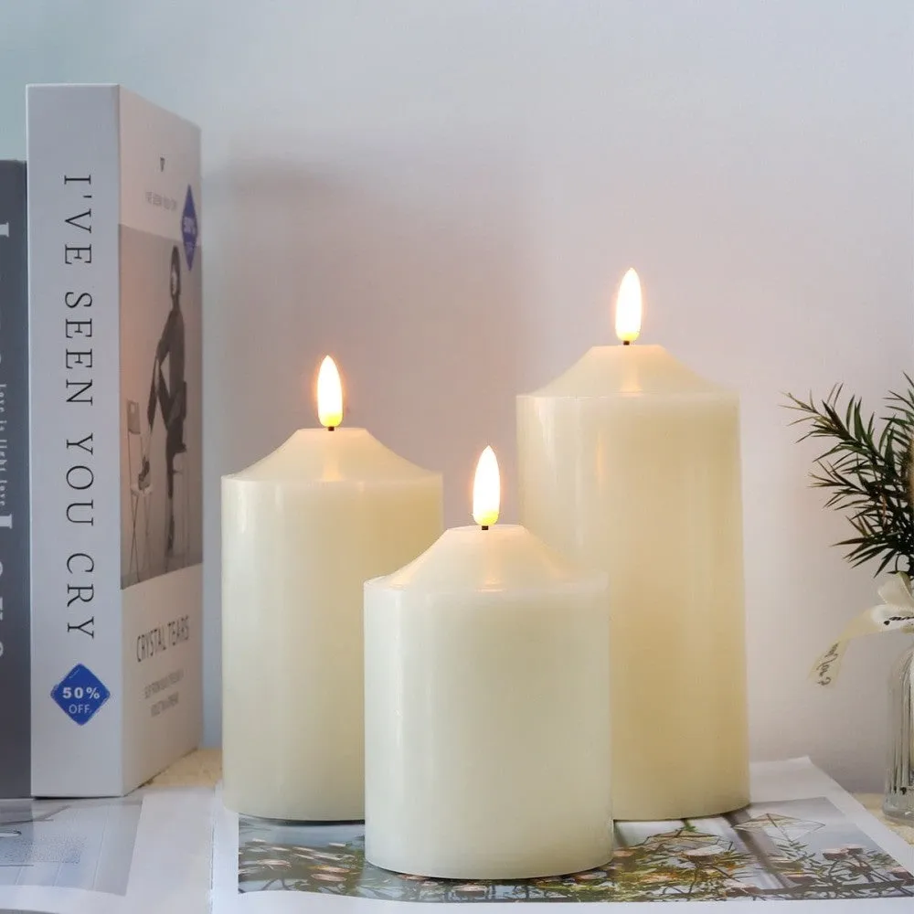 3pcs Electronic Battery Powered Flameless Flickering Led Candles
