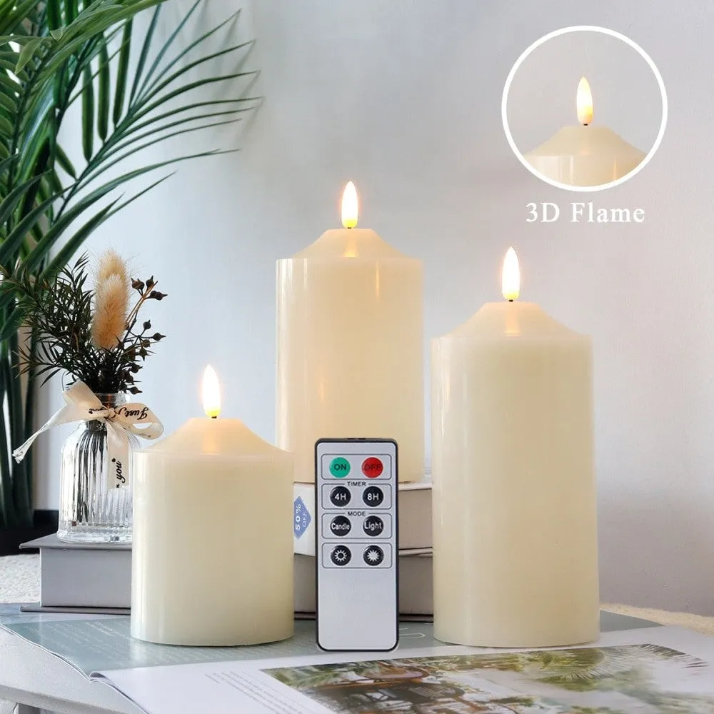 3pcs Electronic Battery Powered Flameless Flickering Led Candles