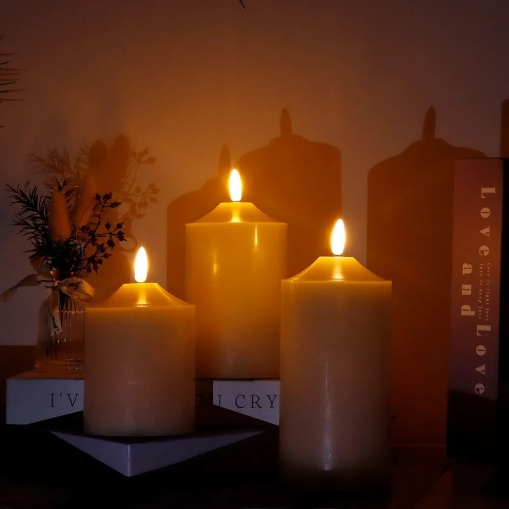 3pcs Electronic Battery Powered Flameless Flickering Led Candles