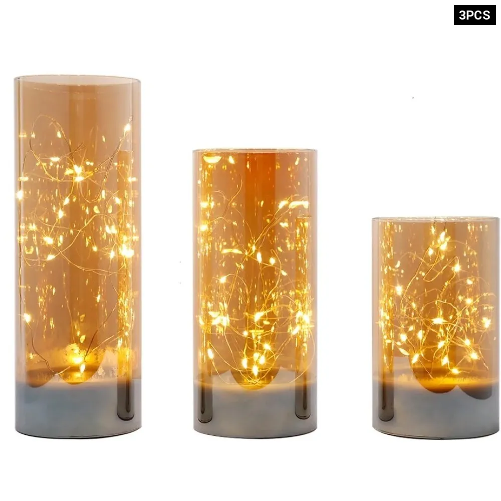 3pcs Flameless Battery Powered Led Candles with 8 Key Remote Control