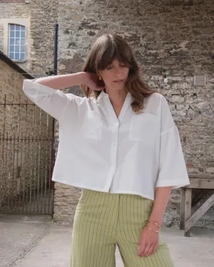 Ava White Stripe Blouse