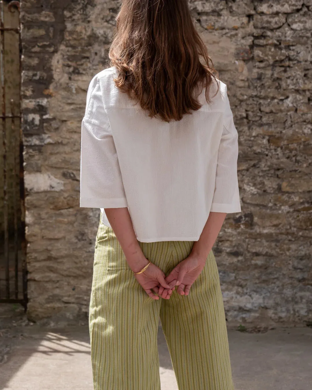Ava White Stripe Blouse