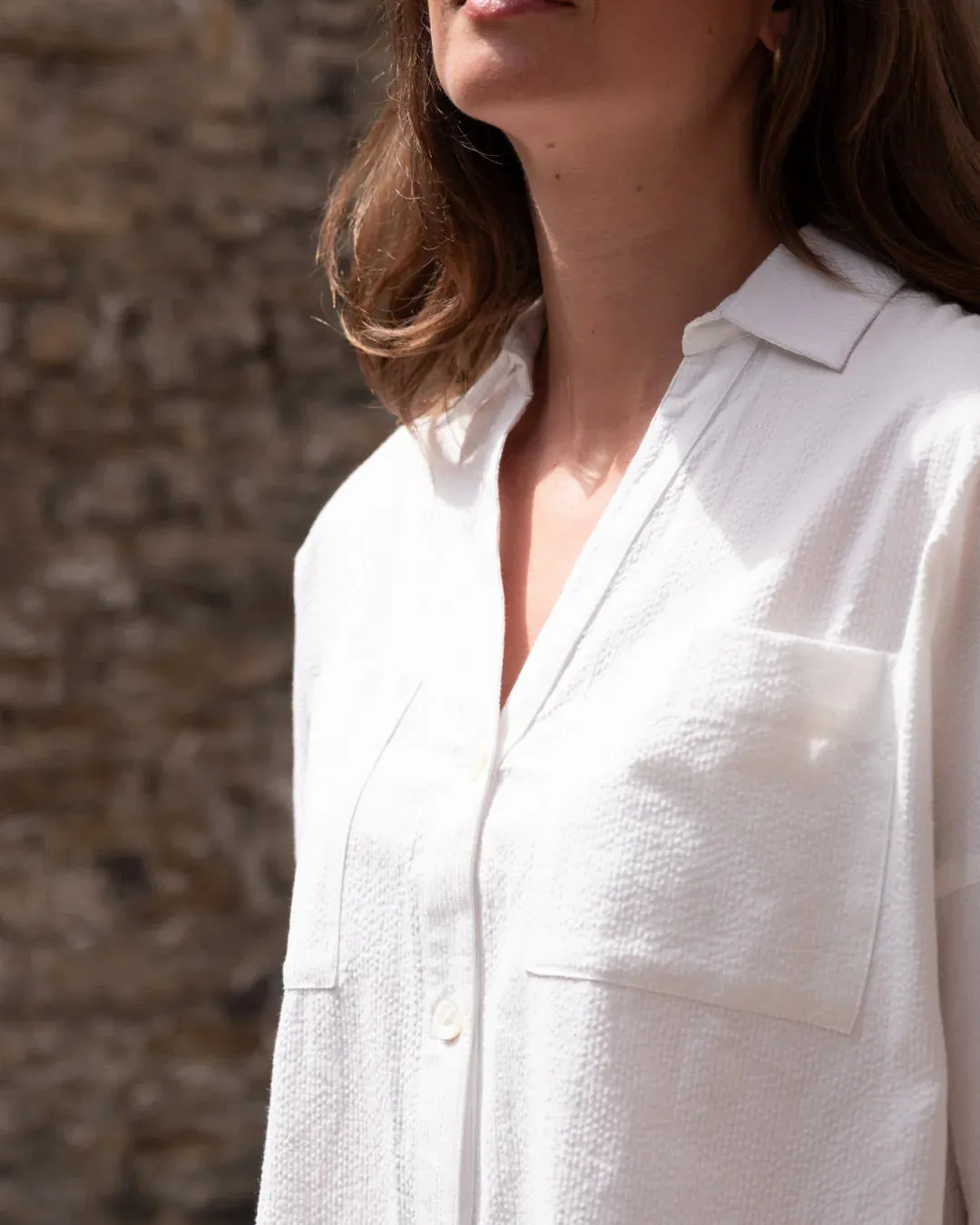 Ava White Stripe Blouse