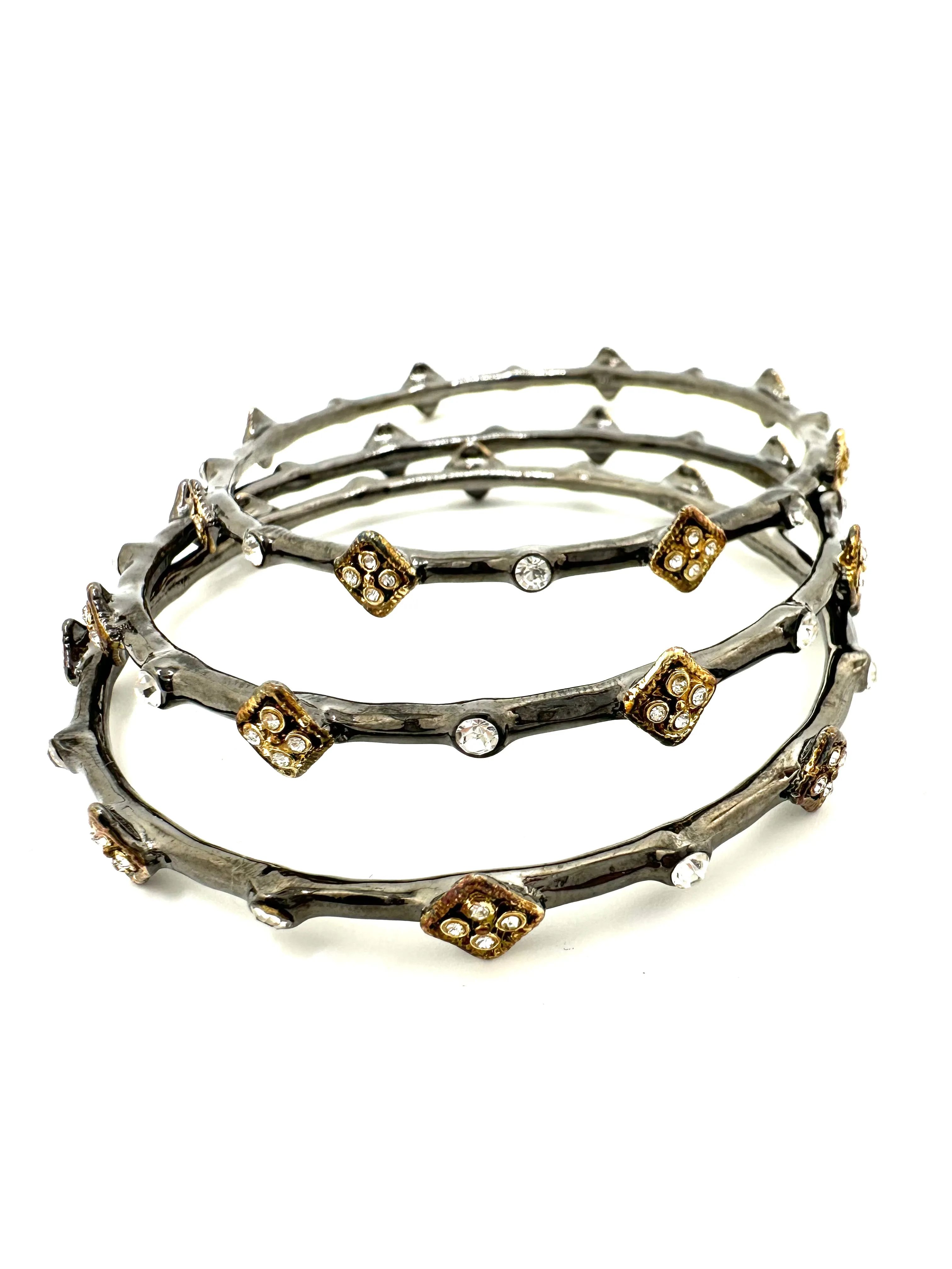 Embellished Hematite Bangles