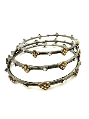 Embellished Hematite Bangles