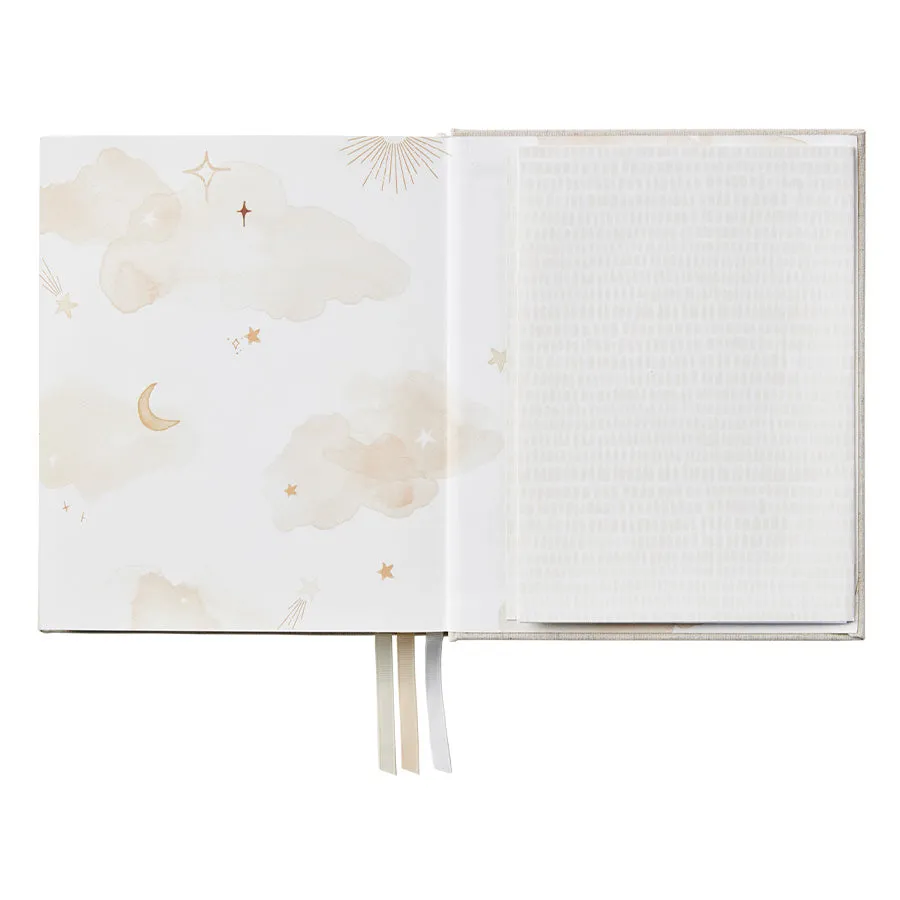 Emma Kate Co. Boxed Linen Cover Luxe Baby Journal - Stardust
