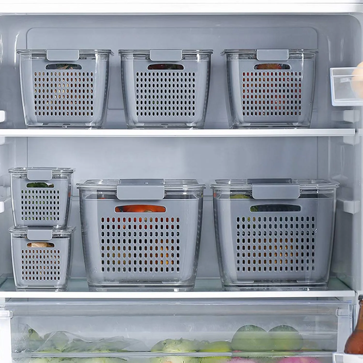 Fordable Silicone Kitchen Organizer Fruit Vegetable Baskets Folding Strainers