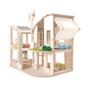 Green Dollhouse with Furniture by Plan Toys