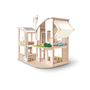 Green Dollhouse With Furniture