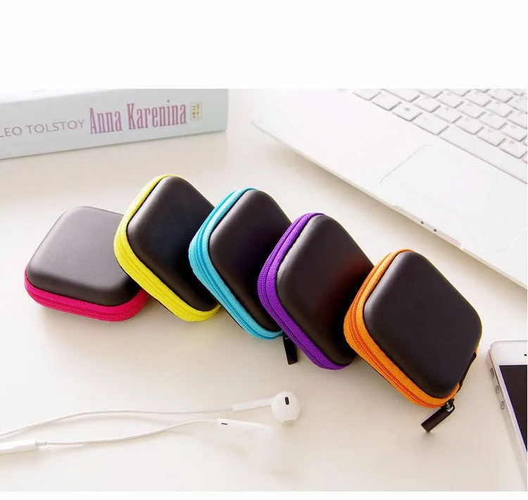 Headphones, Cable Earbuds Boxes SD Card & Bins Hard Case Carrying Pouch Bag