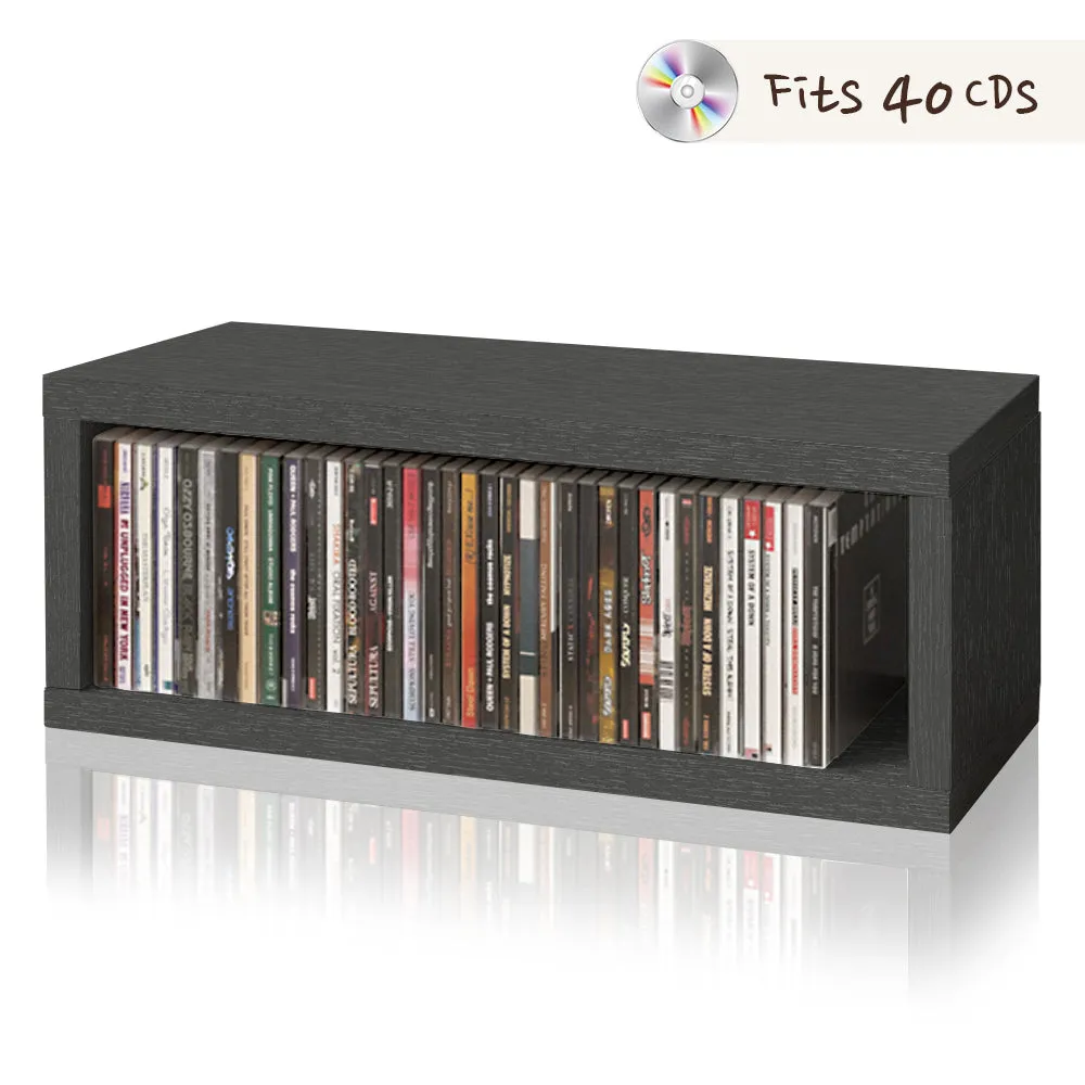 Memphis Stackable CD Rack, Charcoal Black (pre-order ships 6/30/25)