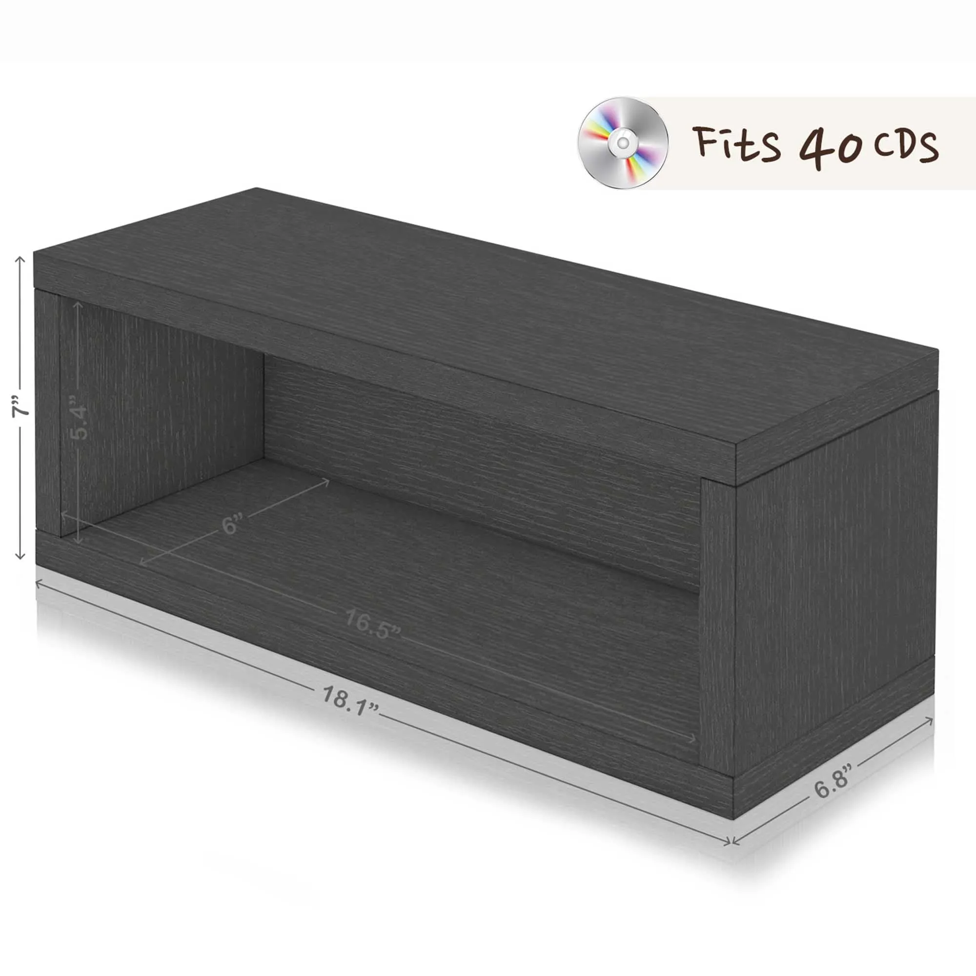 Memphis Stackable CD Rack, Charcoal Black (pre-order ships 6/30/25)