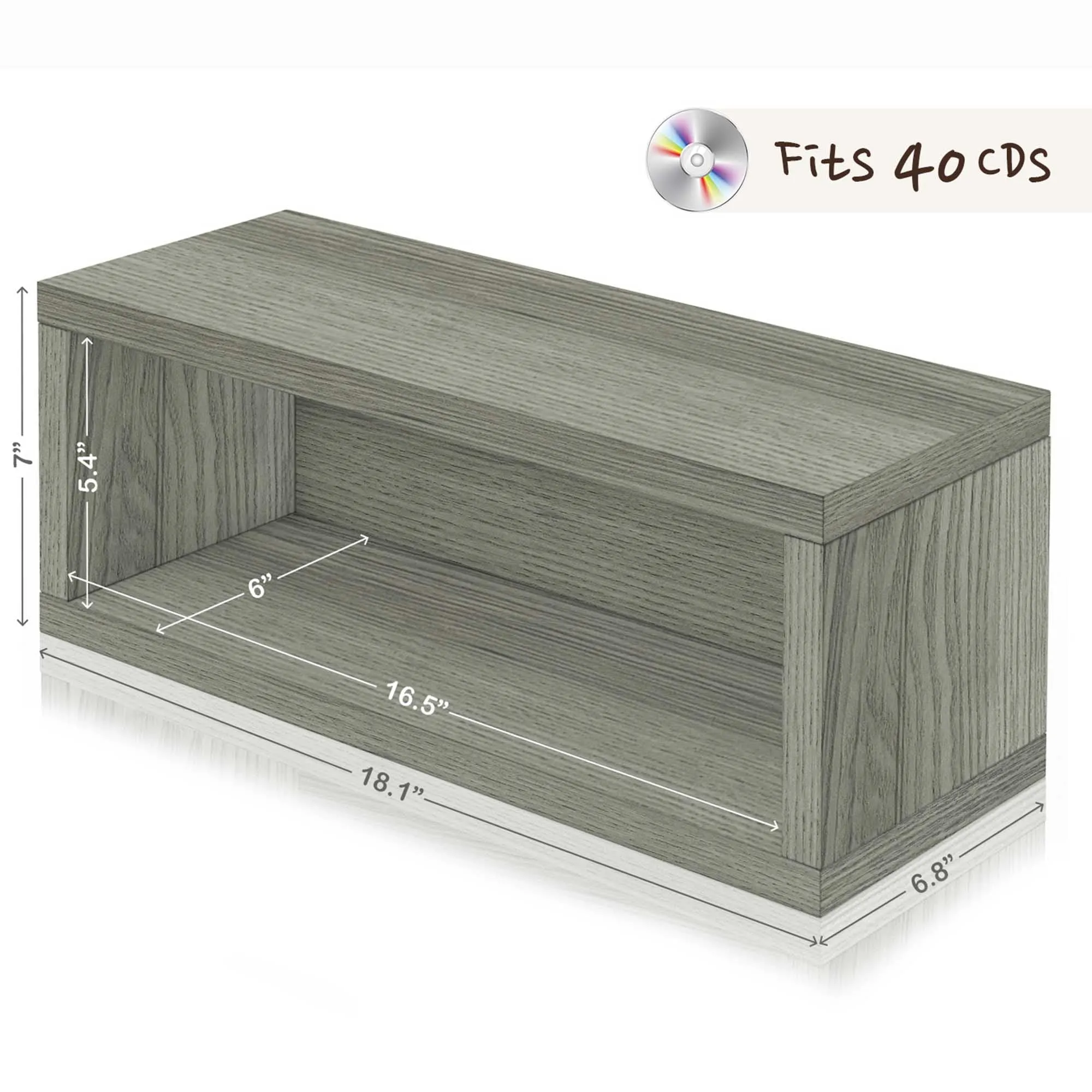 Memphis Stackable CD Rack, London Grey (pre-order ships 6/30/25)