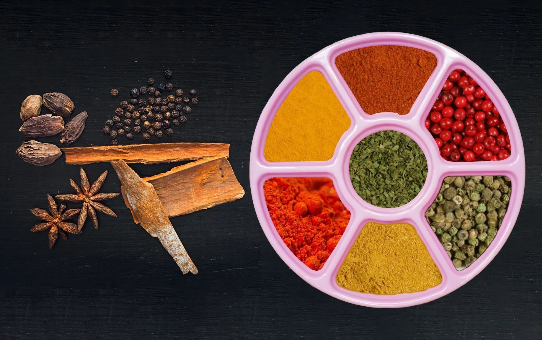 Mini Spice Box / Masala Dabba with 7 Compartments