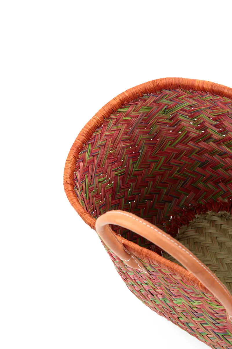 Natural Mini Burnt Orange French Market Basket