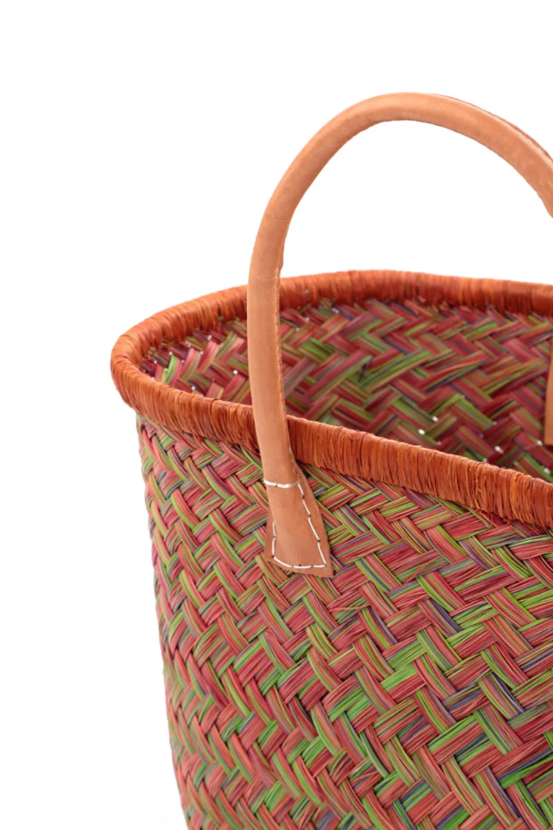 Natural Mini Burnt Orange French Market Basket