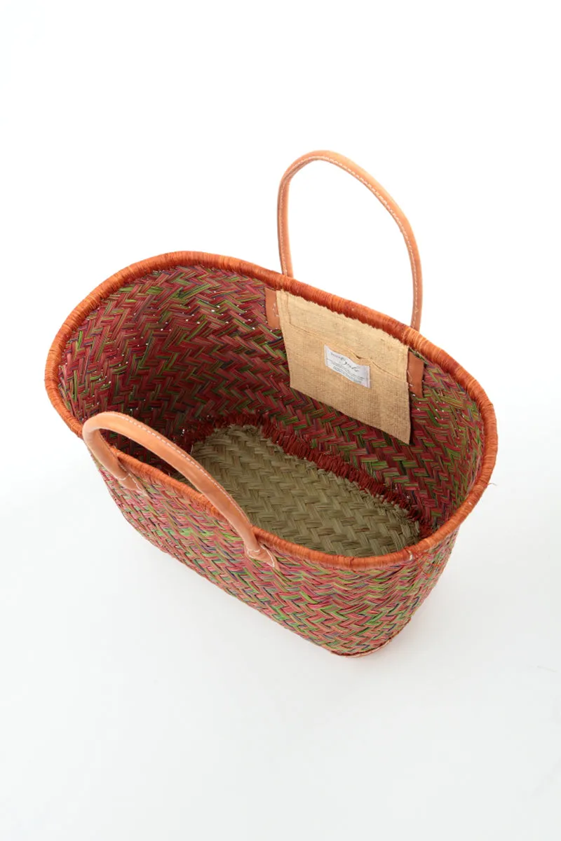 Natural Mini Burnt Orange French Market Basket