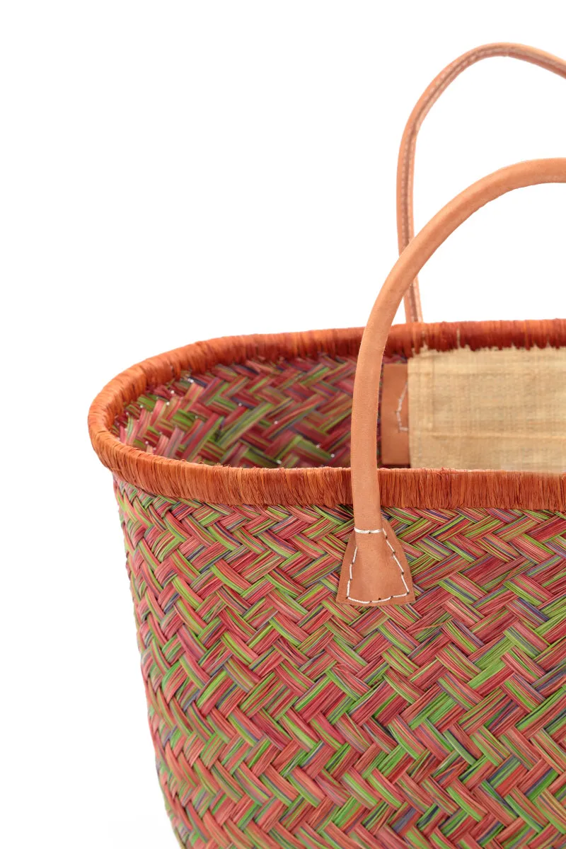 Natural Mini Burnt Orange French Market Basket