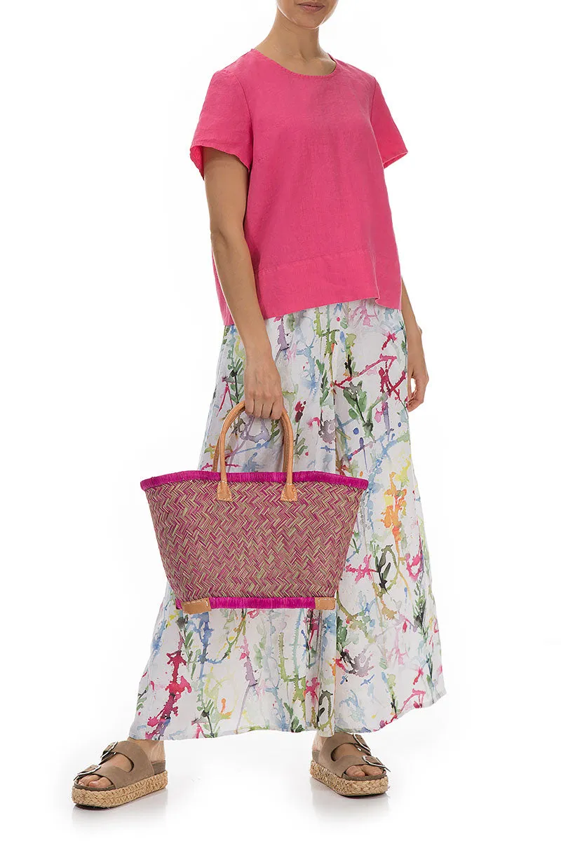 Natural Mini Pink French Market Basket