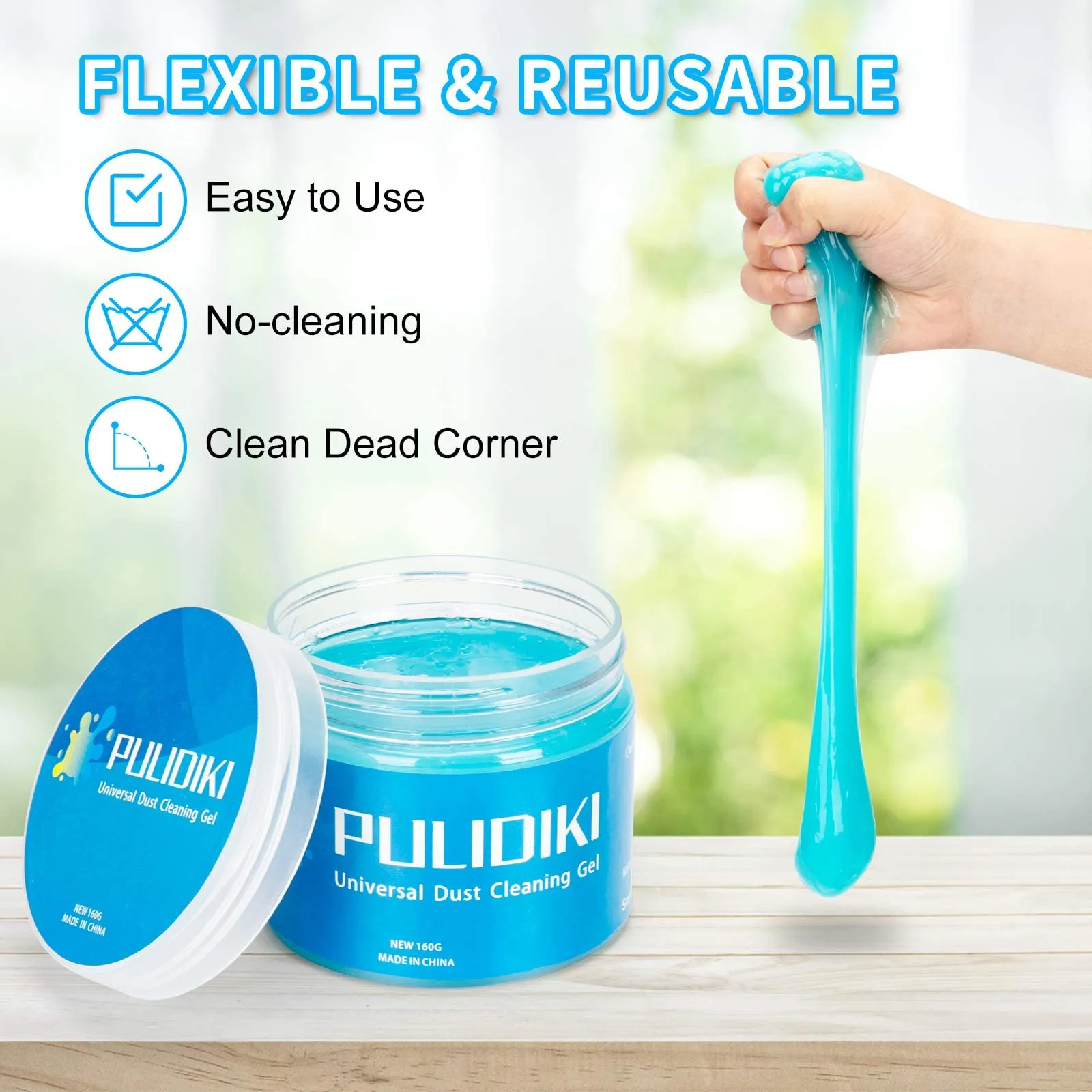 PULIDIKI Car Cleaning Gel Car Cleaning Putty Car Interior Cleaner Slime Car Cleaning Kit Auto Detailing Tools Car Cleaning Supplies Car Accessories Car Gifts for Men Women Blue
