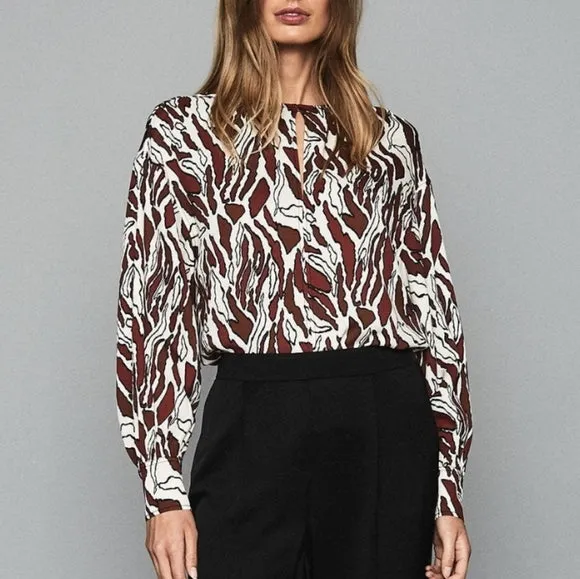 REISS NEW ALANA TIGER PRINT TOP - 4