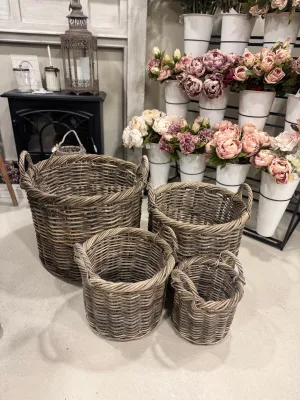 Twisted Edge Round Kubu Baskets - 4 Sizes